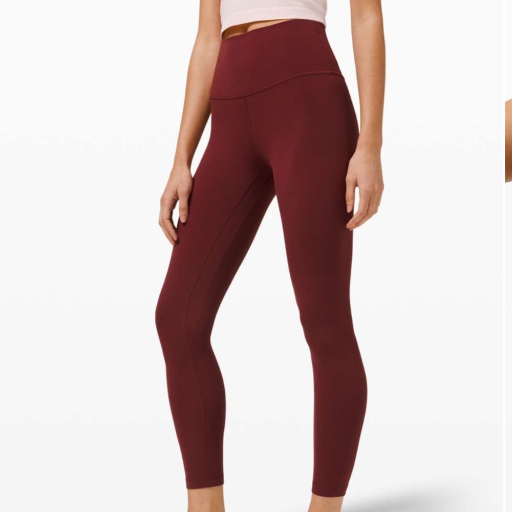 Lululemon Wunder Train 25" Red Merlot size 4 Leggings